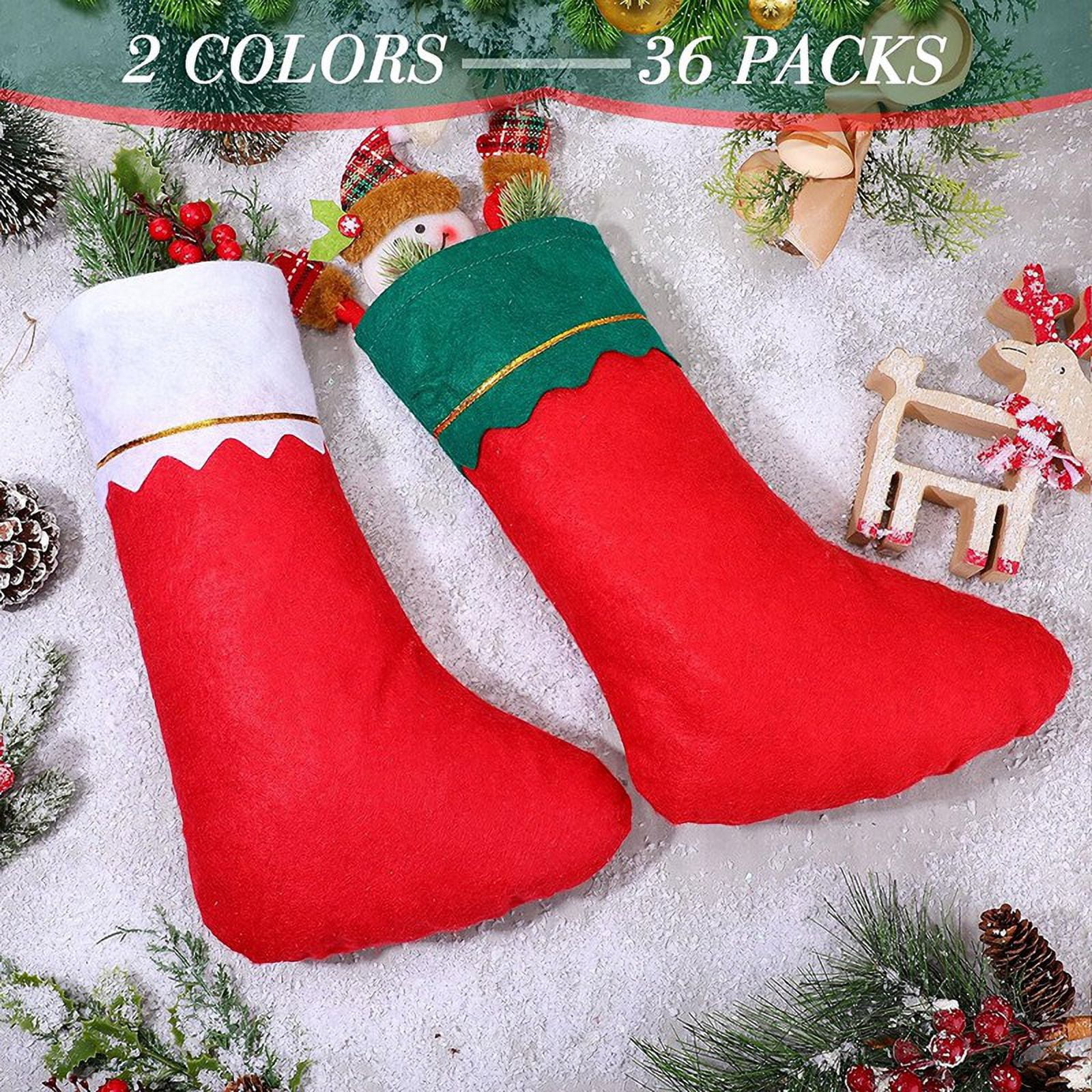 36 Pcs Christmas Stockings Favors Stockings Xmas Decoration Stockings Rustic Christmas Santa Stocking for Holidays