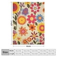 thumbnail image 4 of ARISTURING  Throw Blanket,Green Hippie Vintage Flowers 60S 70S Orange 1960 Seventies Retro, All Season Bed Couch, 4 of 6