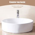 thumbnail image 2 of KRAUS Viva Round White Porcelain Vessel Bathroom Sink - 16.5" Diameter, 5.5" Height, Above-Counter Design 2 of 14