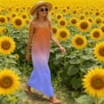 thumbnail image 3 of Uootdi Casual Dresses for Women Ombre Print Spaghetti Strap Backless Tie Back Maxi Dress Summer Vacation Style Gift, 3 of 9