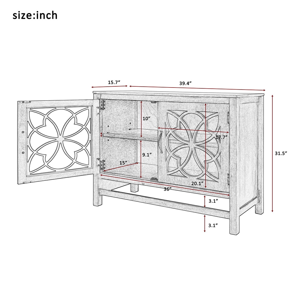 Lowestbest Buffet Sideboard, Storage Cabinet with Doors and Adjustable Shelf, Entryway Table for Living Room, Cream Lowestbest Buffet Sideboard, Storage Cabinet with Doors and Adjustable Shelf, Entryway Table for Living Room, Cream