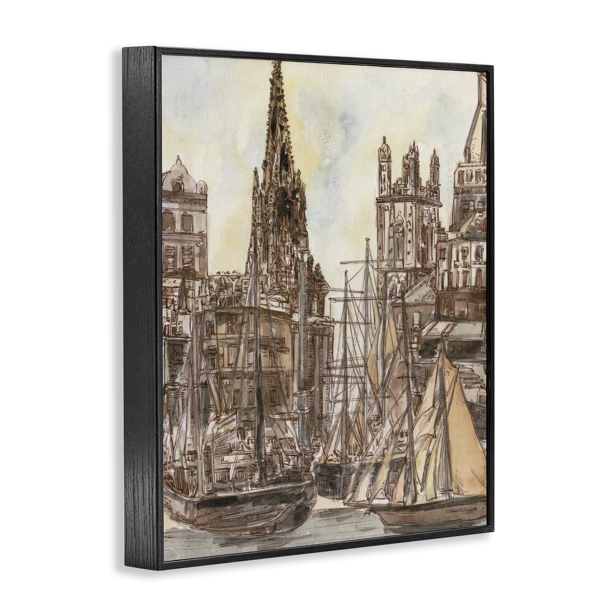 Stupell Industries Salted Remnants Harbor Black Framed Giclee Art, design by Melissa Wang