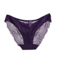 thumbnail image 3 of Women Underwear Brief lace Panties Seamless Cotton Panty Hollow Purple XL, 3 of 3