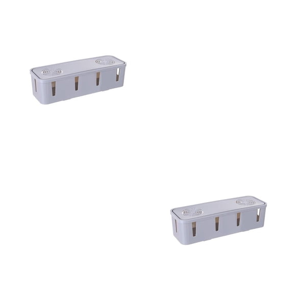 Seitruly Cable de alimentación de salida portátil reutilizable transpirable Color sólido Cable de carga línea de datos organizador de cables Gris 2piezas