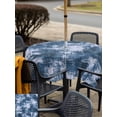 thumbnail image 5 of Outdoor Tablecloth with Umbrella Hole for Patio/Picnic/Party/Camping, Navy Blue Ombre Waterproof Table Cloth Square Cover Washable, Gradient Abstract Art Vintage (60"x 60"), 5 of 8