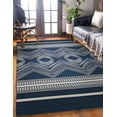 thumbnail image 3 of Linon Outdoor Washable Area Rug Collection, Navy and Ivory, 5' x 7', 3 of 8