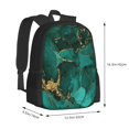 thumbnail image 2 of Defioc Green Gold Glitter Pattern Carry on Backpack,16.5x12.5x5.5 Personal Item Bag Carry On Backpack Water Resistant Lightweight Daypack, 2 of 7