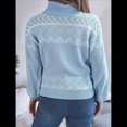 thumbnail image 4 of Suéteres para Mujer, Jerseys Casuales de Larga, Suéteres Cálidos, Tops de Punto Peludo, Suéter Grueso de Gran Tamaño. Azul L, 4 of 10