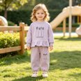 thumbnail image 2 of Mnyotv Baby Girl Fall Spring Clothes Cartoon Print Tops Casual Sweatpants 2Pcs Set Toddler Girls Outfits Size 5-6 Years, 2 of 7