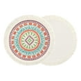 thumbnail image 3 of Fennco Styles Mandala Boho Woven Fringe Cotton Placemats 13" Round, Set of 4 - Multicolored Printed Heat Resistant Insulation Table Mats for Home, Kitchen Décor, Dining Table, Banquets, Holidays, 3 of 8