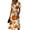 Orange, variant on Women's V Neck Halloween Print Casual Dress Short Sleeve A Line Midi Dress with Self Tie Waist for Daily Wear Party Autumn Outfit Black L
