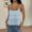 Sky Blue, variant on Women's Ruffle Cami Top Spaghetti Strap Lettuce Trim Flowy Summer Beach Camisole