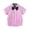 Plaid Pink and White Bow Tie, variant on LittleSpring Little Boys Black Dress Shirt Button Down Uniform Shirt with Bow Tie Short Sleeve Solid Size 6