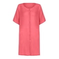 thumbnail image 4 of Summer Dresses Resort Wear for Women 2025 Vacation Short Sleeve Button Down Short Dress Tropical Sun Dresses, Limited Time Offer, Under 10 Dollars, 4 of 6