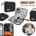 thumbnail image 4 of 2-Pack Electronic Organizer Travel Case - Black & Grey Universal Cable Organizer Bag - Slim Portable Tech Accessory Storage for Chargers, Cords, USB, and Phone - Travel Essentials Set, 4 of 8