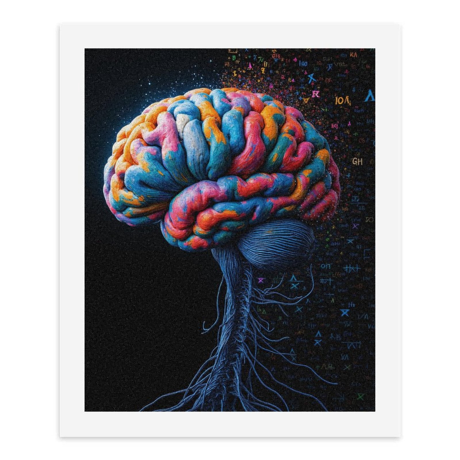 Paint By Numbers Kit for Adults Beginner - Colorful Brain Anatomy Art Illustration DIY Canvas Painting Kits for Adults, Frameless Paint By Number for Adults for Home Wall Decor 16x20 Inch