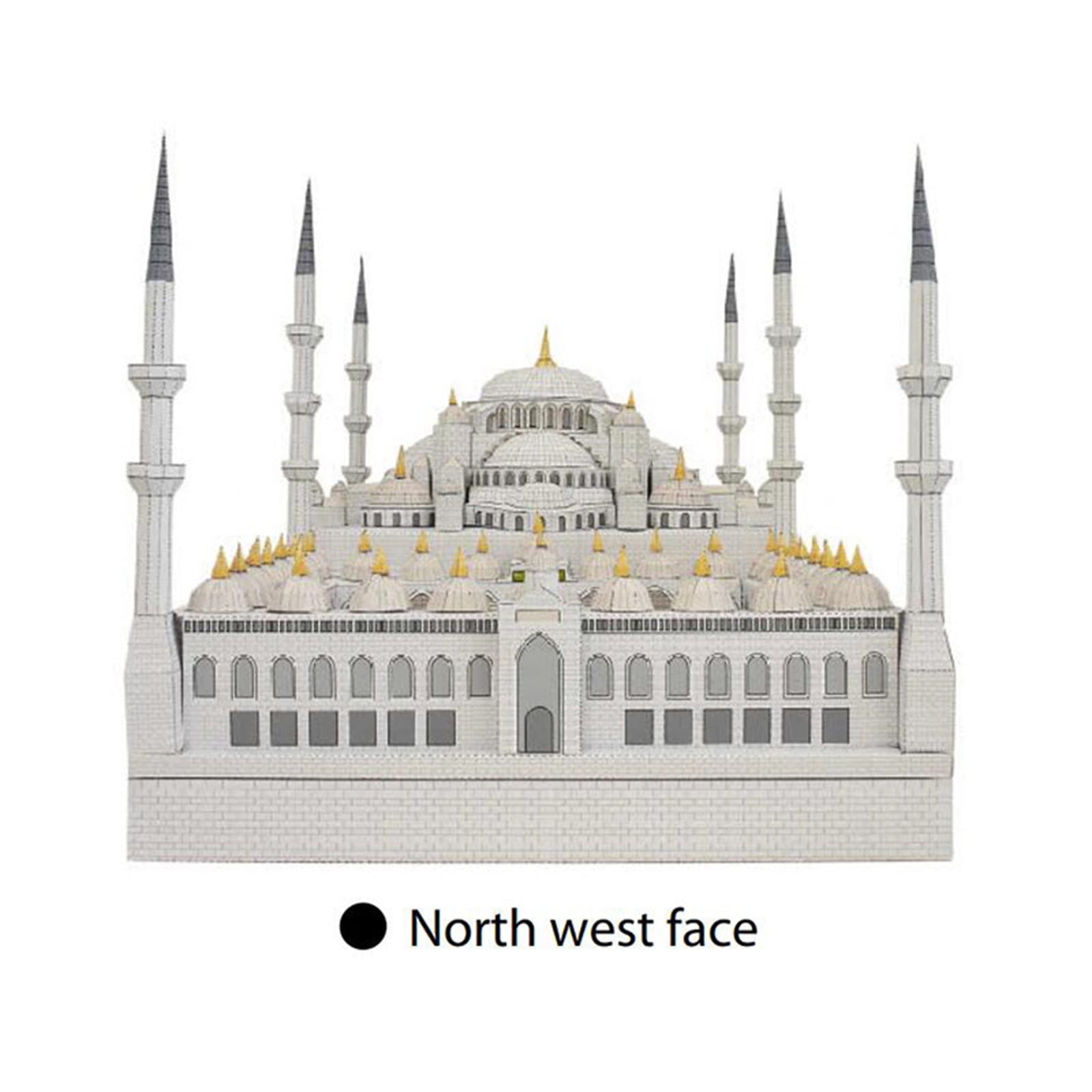 NATEFEMIN Building Model Paper Kit Blue Mosque Sudan 3D for Collectors and Hobbyists Detailed Architectural Replica 39cm