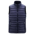 thumbnail image 2 of Busydd Men's Outerwear Vests Sleeveless Solid Color Puffer Vest Casual Lightweight Warm Winter Vest Trendy Oversized Zipper Puffy Vest Plus Size Vest Jacket with Pockets M-6XL, 2 of 9