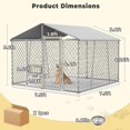 Upgraded 7.5×7.5×5.6FT Outdoor Dog Kennel with Roof and Bowls, Large
