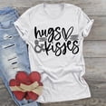 thumbnail image 2 of RKSTN Hauts pour Femmes Saint-Valentin Cœur Lettre Imprimée Mode Blouse Confortable Hauts Tempérament Couleur Unie Col Rond Manches Courtes, 2 of 5