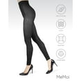 thumbnail image 6 of MeMoi Textured Semi-Opaque Footless Tights - Womens - Female, Medium/Large, Black, 6 of 8