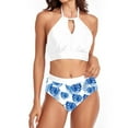 thumbnail image 5 of Womens Two Piece Swimsuits High Waisted Halter Nece Bathing Suit Tummy Control Swimwear, 5 of 5
