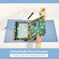 thumbnail image 5 of Iauyy Pencil Case for 3-Ring Binder, Transparent Window Pencil Box with Smooth Zipper, Large Capacity 3-Ring Binder Pencil Case, with 3 Reinforced Eyelet,Animals, 5 of 6