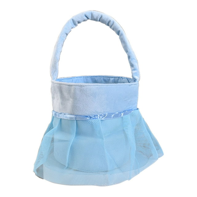 Sac de Bonbons Panier-Cadeau de Pâques pour Enfants en Molleton Floqué Bleu Floqué Bleu