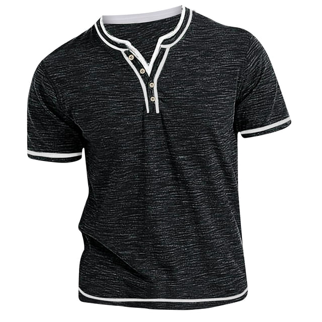cfhntfmh Mens Shirts Casual Short Sleeve Button up Tees Summer Comfort Stretchy Plus Size Tees Solid Clothes