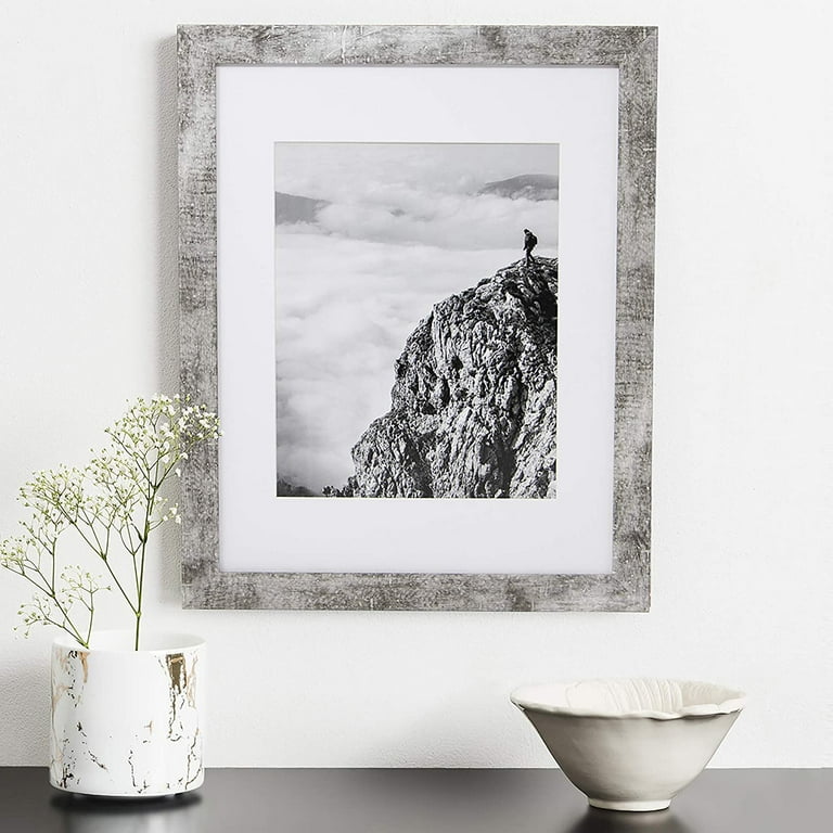 16x20 Frame Rustic Grey - Matted to 11x14 Picture, Frames by EcoHome