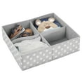thumbnail image 6 of mDesign Fabric Nursery Divided Drawer Organizer, Set of 5, Gray/White Polka Dot, 6 of 8