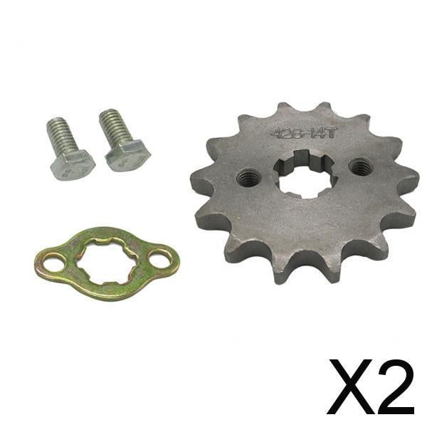 Piñón delantero Sharpla 2X 14T 17mm 428 para 50/70/90/110/125/150CC ATV 2 piezas