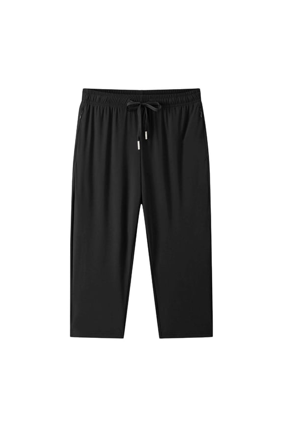 Plus Size Capris for Women Summer Lightweight Quick Dry Running Trackpants Drawstring High Waist Capri Pants with Zipper Pockets