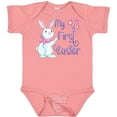 thumbnail image 3 of Inktastic My 1st Easter Cute White Bunny with Spring Flowers Boys or Girls Baby Bodysuit, 3 of 5