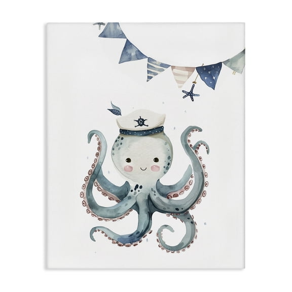 Stupell Industries Tropical Cute Octopus Sailor Canvas Art, 16 x 20, by LSR Design Studio