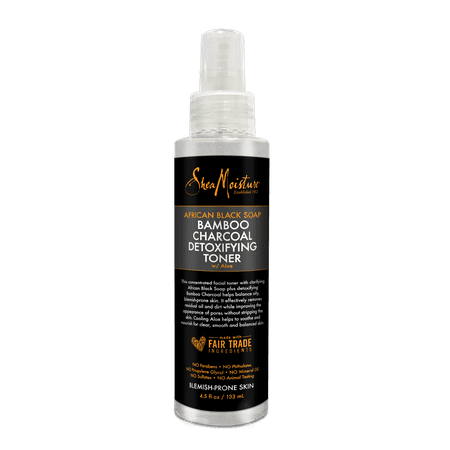 SheaMoisture African Black Soap Bamboo Charcoal Detoxifying Toner Sulfate-Free, 4.5 (Best Skin Toner For Black Skin)