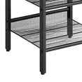 thumbnail image 5 of Wooden Side Table with Metal Mesh Shelves, Set of 2, Black and Brown, 5 of 6