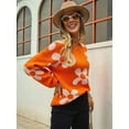 thumbnail image 4 of Women'S Sweater Fall Long Sleeve Crewneck Tops Knit Oversized Pullover Casual Print Tops, 4 of 7