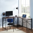 thumbnail image 6 of Javlergo L Shaped Folding Computer Desk, Modern Corner Gaming/Writing Table for Home Office, No Assembly Needed, Oak Gray, 6 of 6