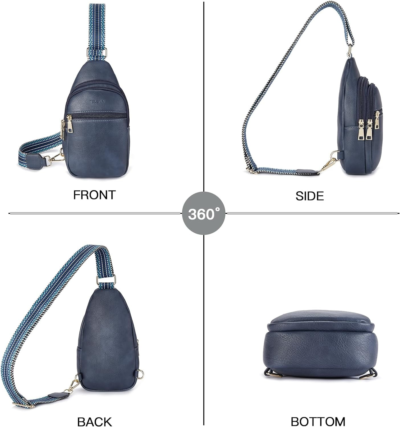 Sling Bag for Women Crossbody Fanny Packs for Women Leather Sling Chest Bag