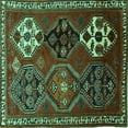 thumbnail image 1 of Ahgly Company Indoor Square Persian Turquoise Blue Traditional Area Rugs, 3' Square, 1 of 4
