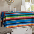 thumbnail image 6 of 2X Mexican Blanket Sarape Picnic Rug Throw Tablecloth Hot Rod for Yoga Party , 120X180cm,2 x Table Runner,Lake Blue, 6 of 6