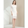 thumbnail image 3 of INSPIRE CHIC Women's 3/4 Elegant Lace Kness Length Dresses, 3 of 6