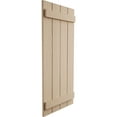 thumbnail image 4 of Ekena Millwork 23 1/2"W x 48"H Rustic Four Board Spaced Board-n-Batten Sandblasted Faux Wood Shutters (Per Pair), Primed Tan, 4 of 11