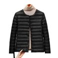 thumbnail image 5 of Chaqueta de plumón ligera para mujer, camiseta interior ligera para otoño e invierno, ropa interior, chaqueta cálida de talla grande con cuello redondo, 5 of 5