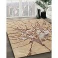 thumbnail image 2 of Ahgly Company Indoor Round Contemporary Orange Brown Abstract Area Rugs, 4' Round, 2 of 6