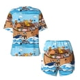 thumbnail image 5 of Picia Animals on Noah's Ark Floating Pajamas Sets for Women Soft Short-Sleeved Pjs with Lounge Shorts Two Piece Sleepwear-3X-Large, 5 of 9