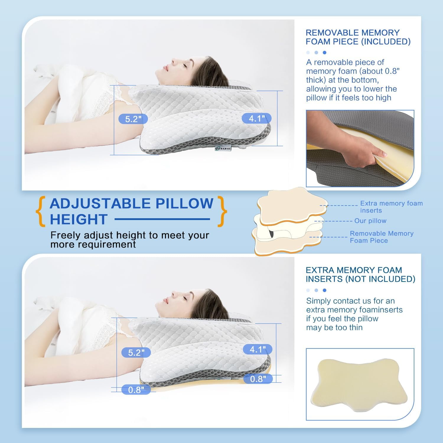 Memory foam pillow too high best sale