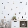 thumbnail image 4 of Pegatinas de pared de dibujos animados para niños, pegatinas de vinilo extraíbles, decoración Interior del hogar, negro, Beige, árbol de navidad, copo de nieve, 4 of 4