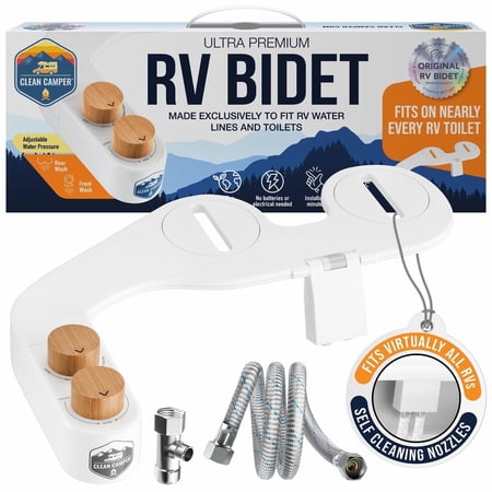 RV Bidet from Clean Camper - Self Cleaning, Adjustable Dual Nozzle - Fits Virtually Every RV